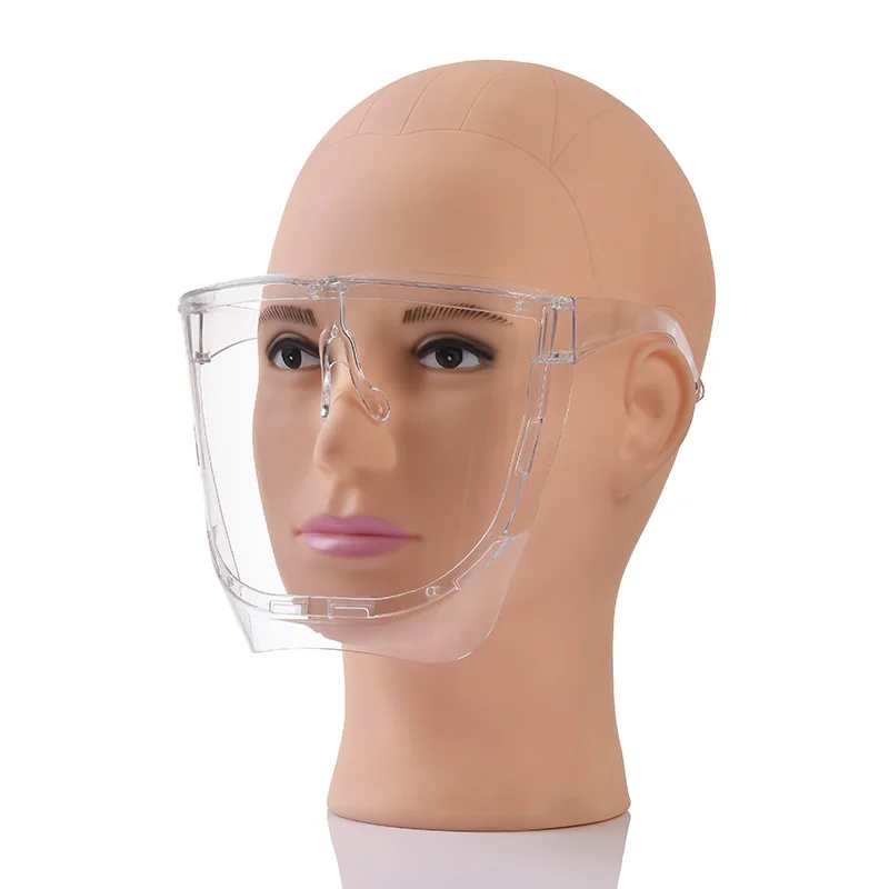 

custom new fashion anti fog detachable lens full plastic clear face shields transparent face screen shield glasses visor