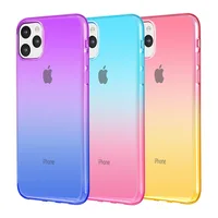 

For iPhone 11 Case Crystal Clear Ultra Slim Double Color Gradient Shockproof Soft TPU Bumper Phone Case Cover For iPhone 11 Pro