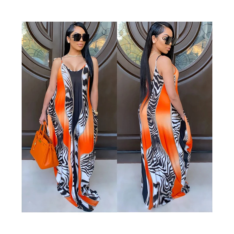 

Hot Sale Plus Casual Tie Dye Women Summer Long Dress Larga Size sweater dress, Orange, red