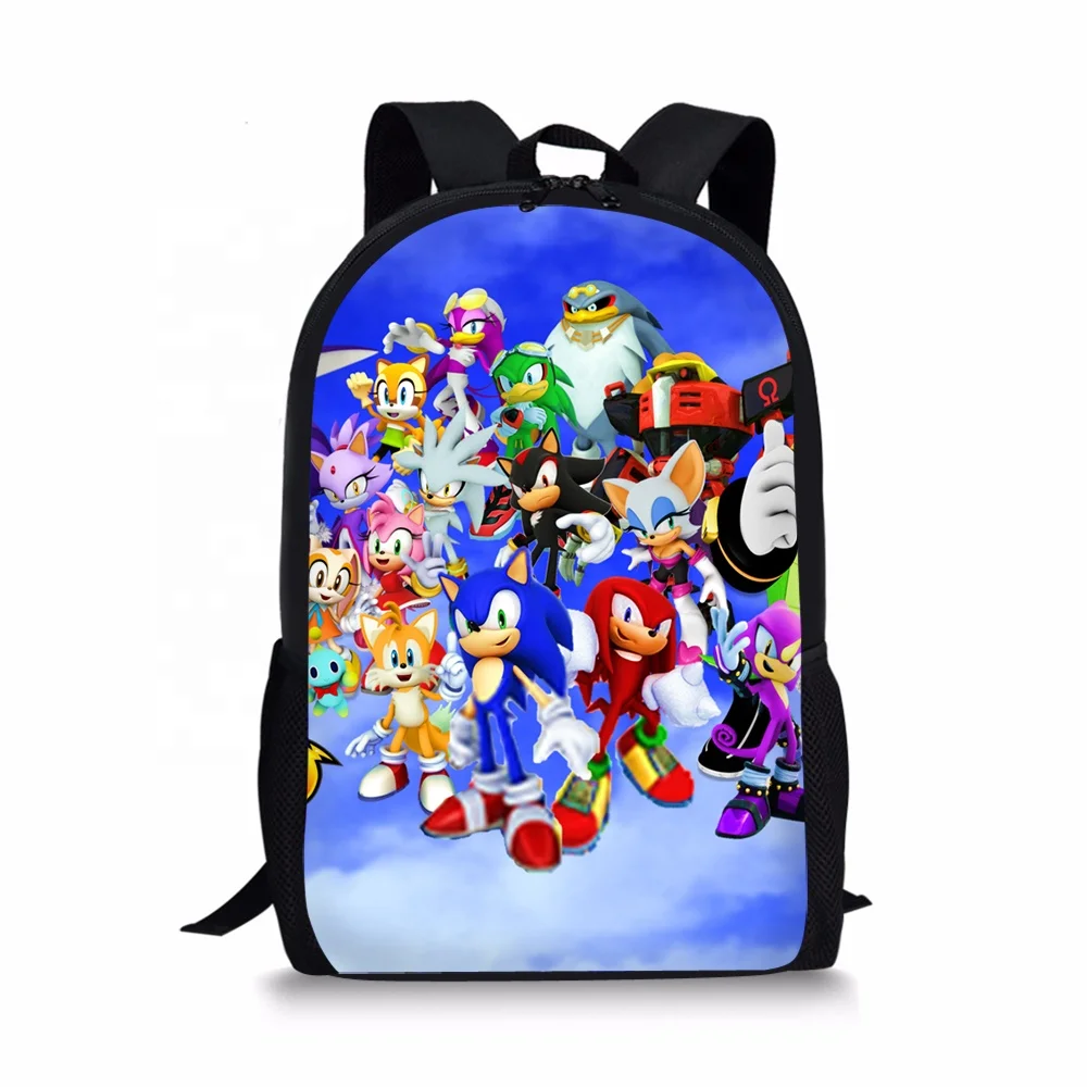 

New Fashion Sonic Boom Printing Schoolbag Teenagers Kids Gift Mini Backpack Custom Roll Top Backpack Children Durable School Bag, Customizable color