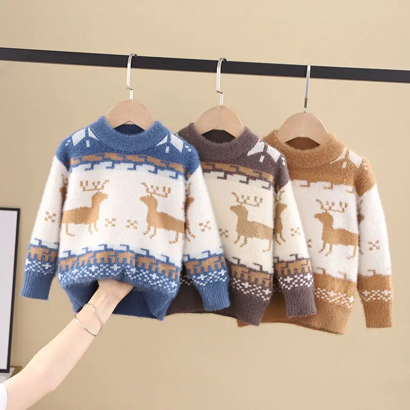 

kids clothing factory produces girls sweaters warm knitted children's sweaters winter autumn children's clothing fashion