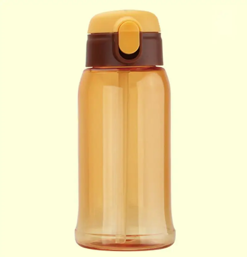 

700ml/23oz reusable kids simple drinking bottle lock design shaker tumbler cup sport water bottles with push button and straw, Customized color acceptable