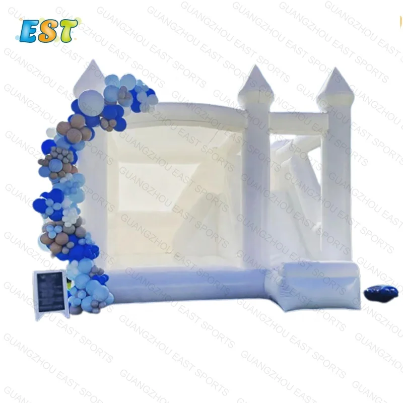 

Wholesale white inflatable bouncer house jumping castle wedding bounce house with ball pit for party