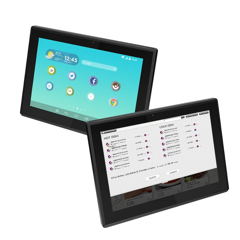 

hmi plc 10.1" interactive wall mount touch screen android all in one industrial tablet panel pc, Black