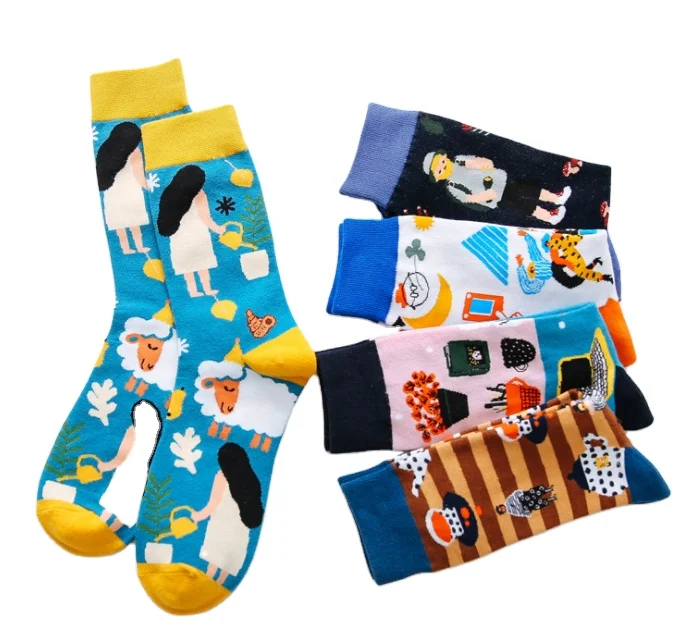 

Funny New Design Art Cotton Customize Logo Womens Socks C73, As picture shows