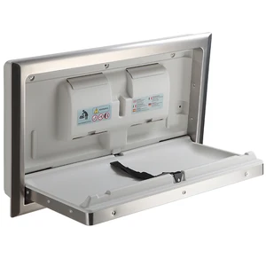 Image of 304 Stainless steel cover diapers baby changing station recessed wall mounted baby product for Europe and America market