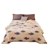 Soft small Size Summer Blanket All Season Warm Fuzzy Micro plush Lightweight Thermal Fleece Blankets cream lovely fish
