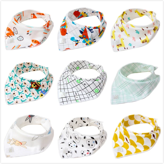 
Extra Soft Natural Cotton Baby Drool Bib for Drooling Triangle Baby Bandana Bibs 