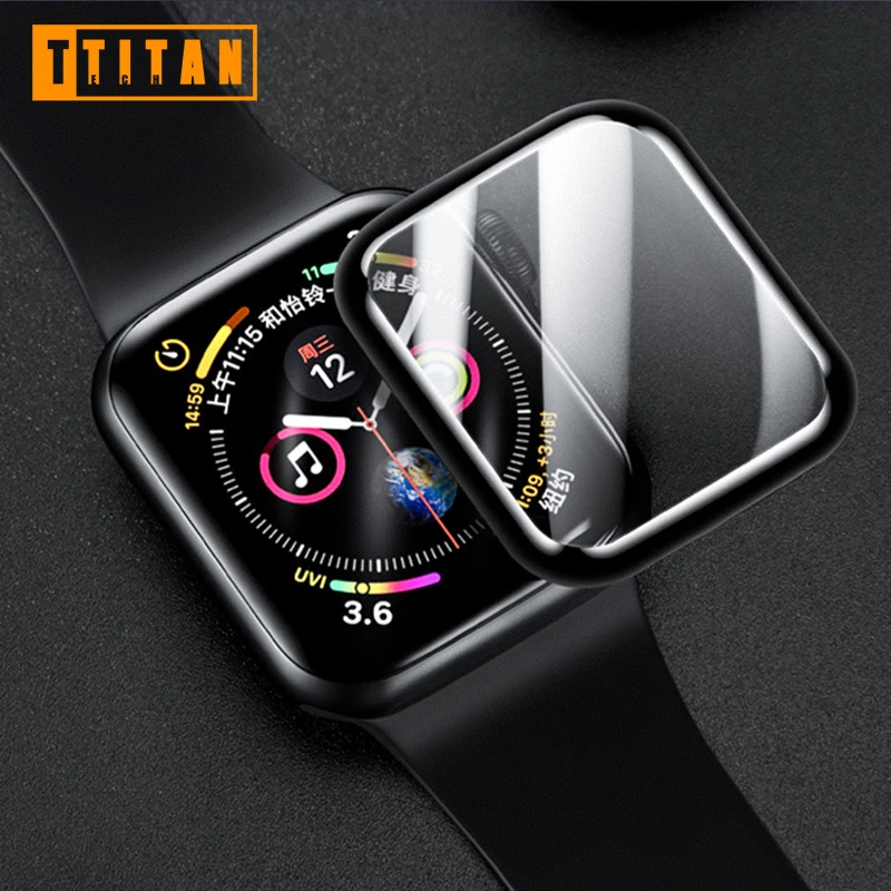 

Full Coverage Anti Bubble Screen Film for Apple Watch Series 4 5 6(40mm/42mm/44mm) Smartwatch tpu Screen Protector, Clear