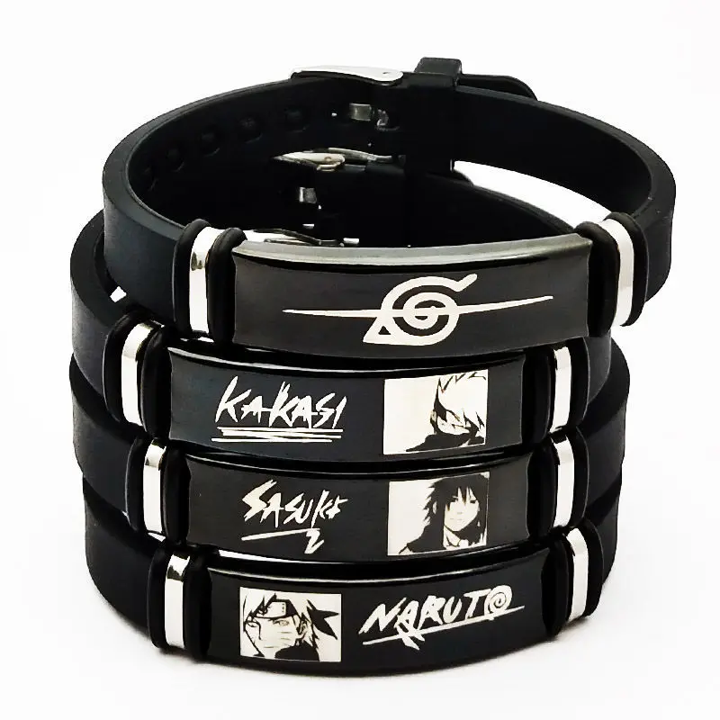 

Wholesale Fashion New Style Naruto Print Custom Silicone Ring Wristbands Ring Adjuster Silicone O Ring for Men Student, Customized color