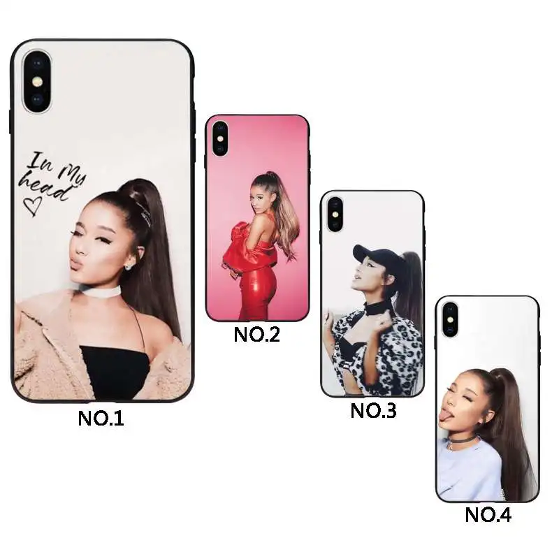 

Fashion singer Ariana Grande tpu cell phone cover for iPhone 12, Black