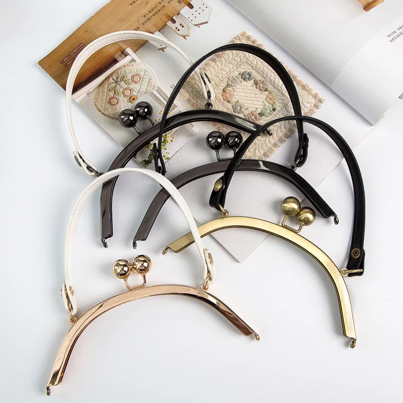 

Factory direct selling  leather handle semicircle without hole metal purse frame handmade diy bag hardware accessories, As pics