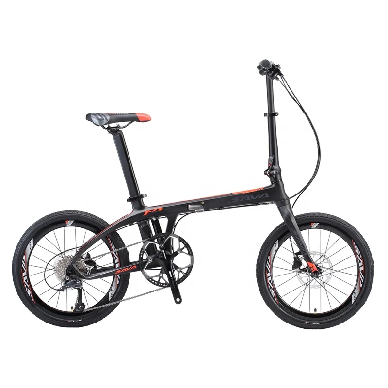 

SAVA Z1 Carbon Fiber Folding Bike 20" inch with SHIMANO 3000 9-Speed Mini Compact City Bicycle