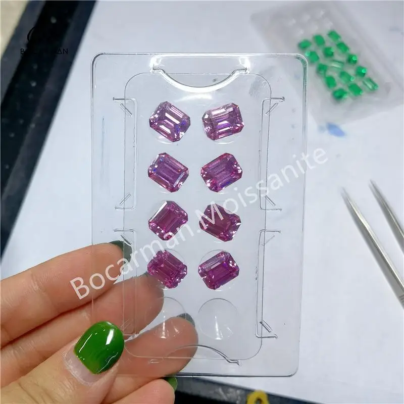 

Bocarman 1ct VVS pink Octagon Moissanite Diamond Synthetic Loose stone accessories for jewelry