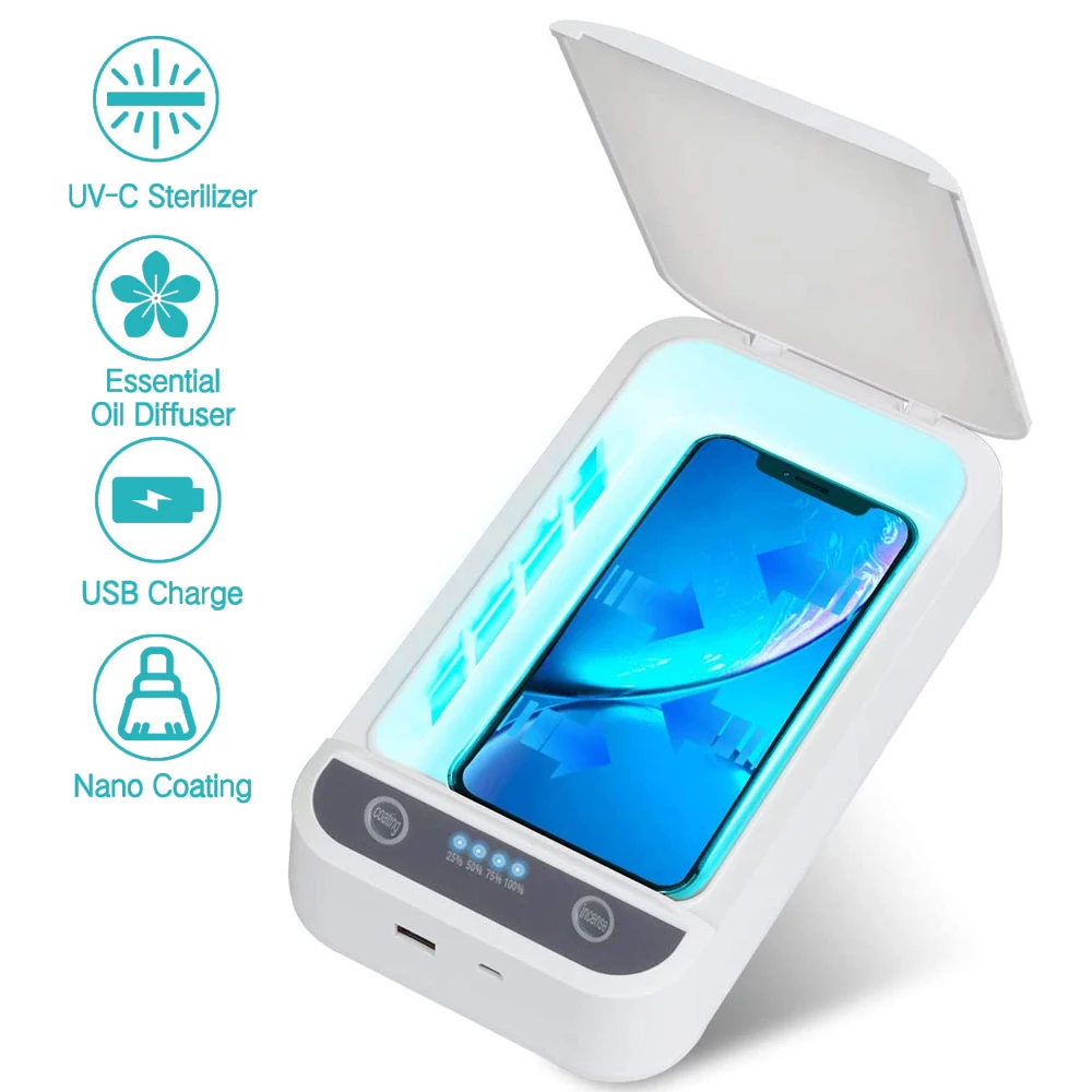 USB rechargeable Portable UV Sterilizer Box Mobile Phone Sanitizer Case UV disinfection box For Smart Cell Phone mask supplier