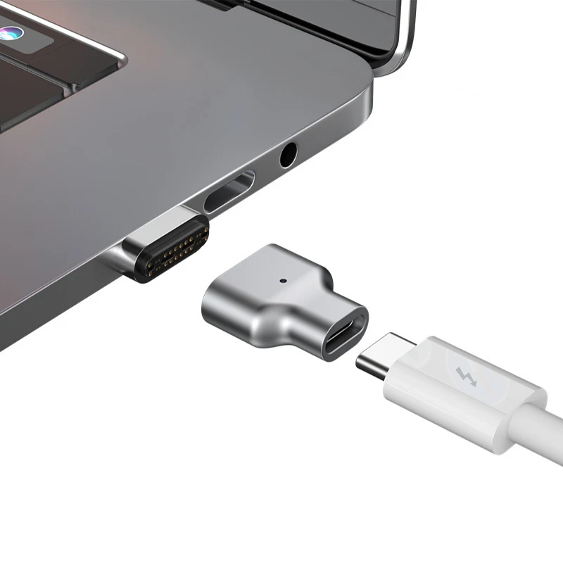 

24Pins design USB Type C Connector magnetic adapter for MagSafe Support up to 100W 40GB PD Data Transfer 5K@60Hz Video Output, Black/ silver/ gray / customer-made