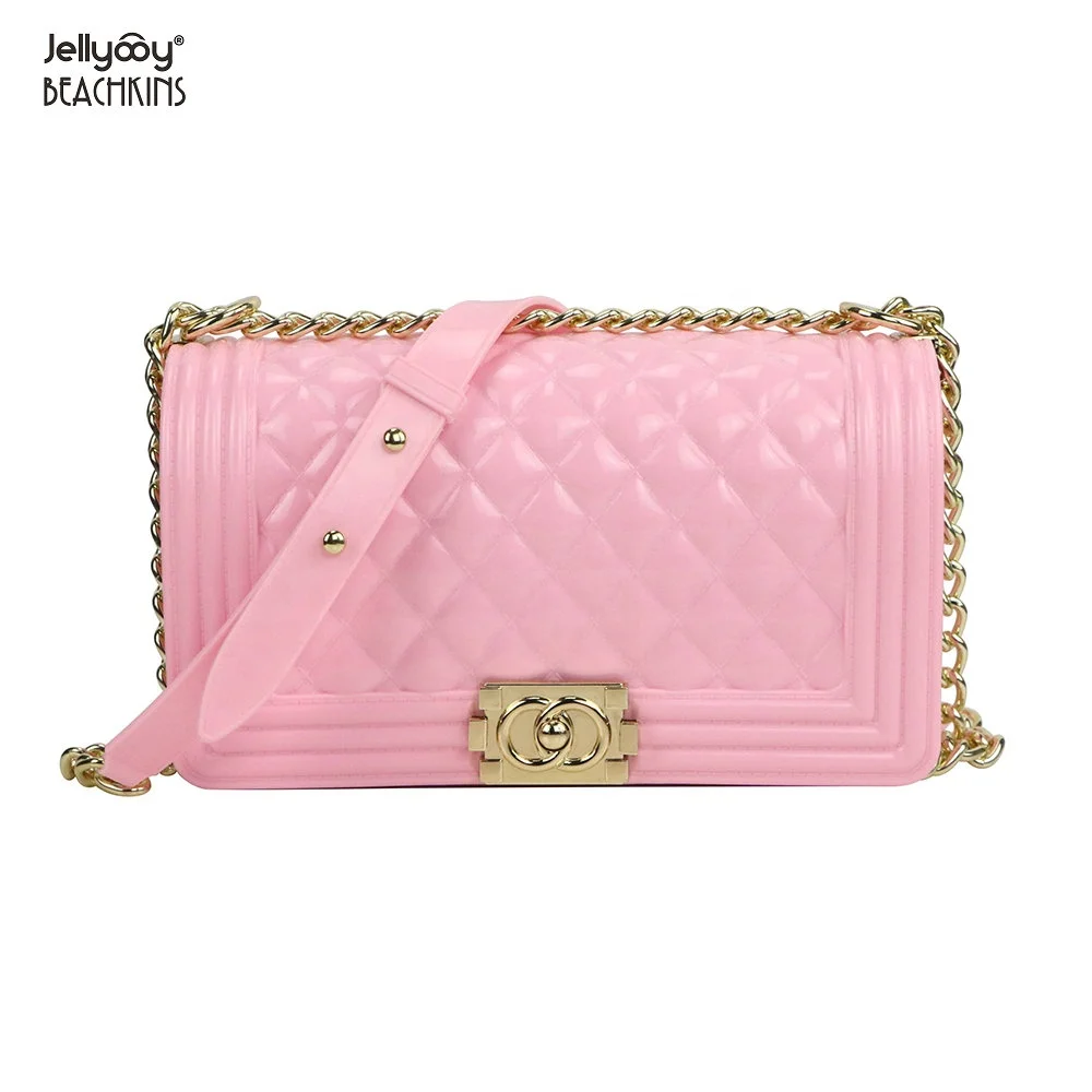 

Jellyooy BEACHKINS Glossy PVC Pink Jelly Bag Fashion Candy Color Jelly Beach Bags Ins Girl Large Crossbody Bag, 6 colors.