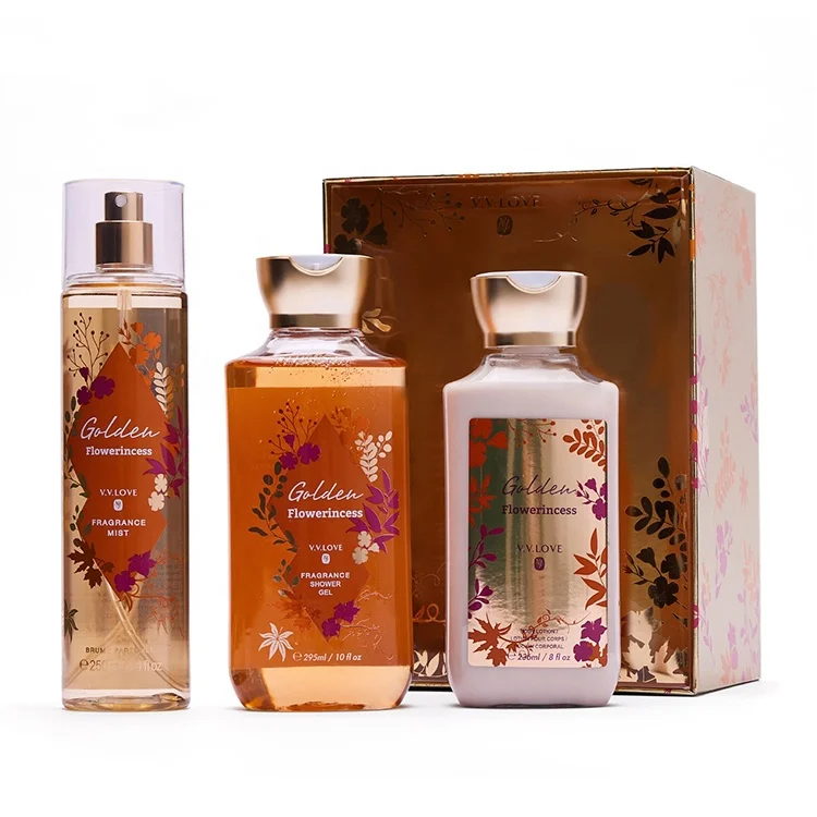 

JY9062-2 VV love 3pc body mist spray perfume gift set bath for women includes shower gel , body lotion and body mist