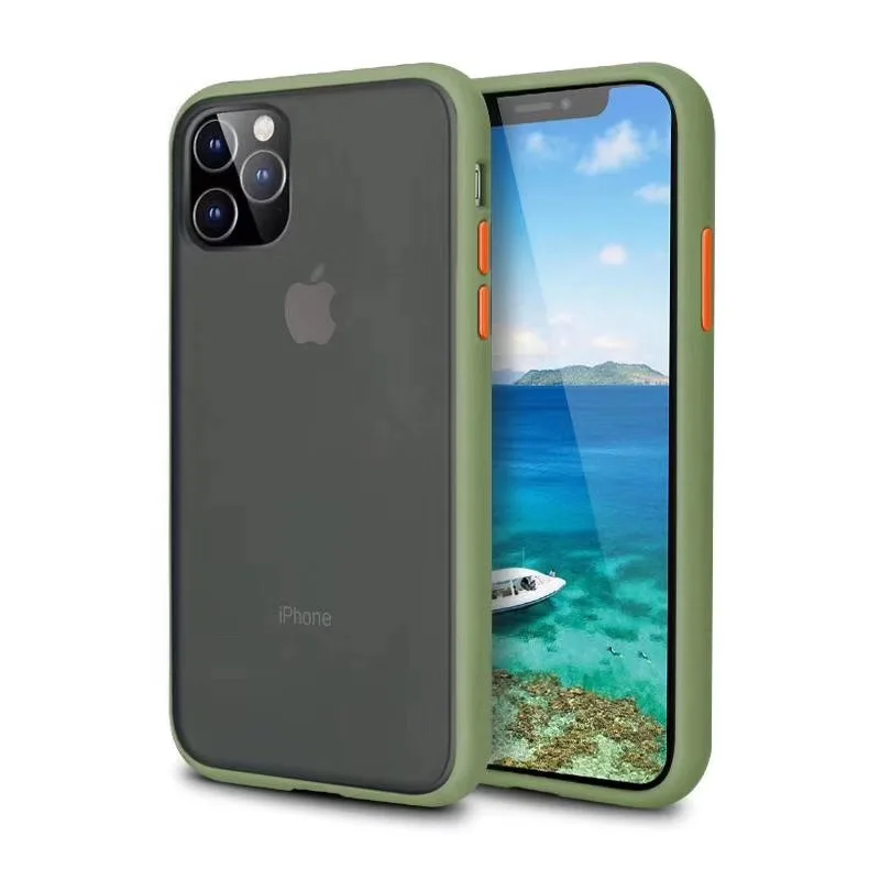 

For iphone XMAX Matte translucency case for iPhone 11 PC+TPU two-in-one mobile phone case, 12 colors show as picture