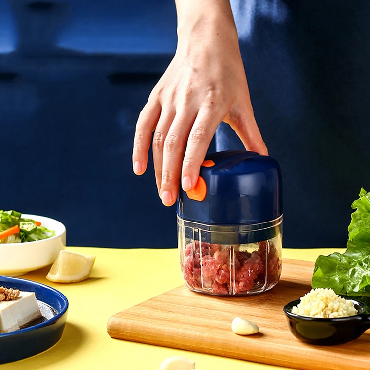 

Electric Garlic Chopper Garlic Masher Garlic Press Mincer Vegetable Nuts Meat Grinder, Red/blue/custom