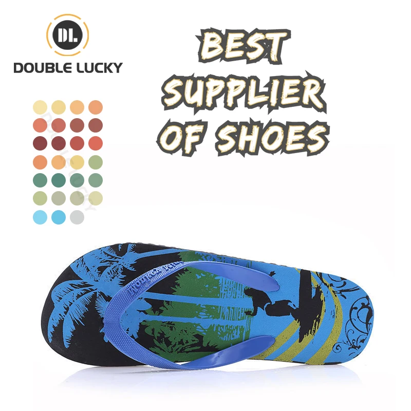 

DOUBLE LUCKY Chanclas Man Slipper Sandal Shoes Printing Man Slipper Summer Beach Slipper For Men, As the picture or customizable