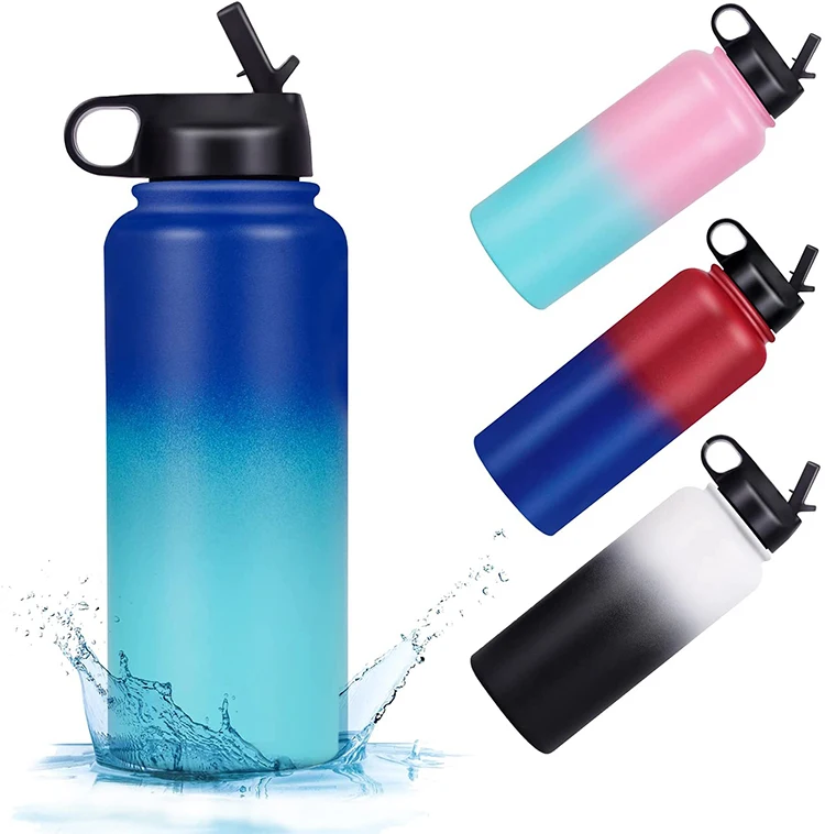 

Insulated Stainless Steel Water Bottle 32 oz Double Walled Flask Leakproof Vacuum Thermo Mug Keep Beverages Cold For 24 Hrs Hot