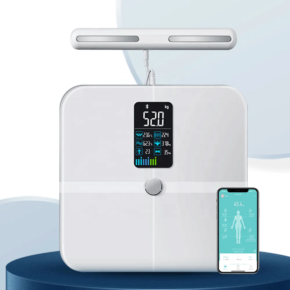 

Glass Body Fat Scale App Digit Health Fat Measure Body Composition BMI Big Display Body Fat Scale