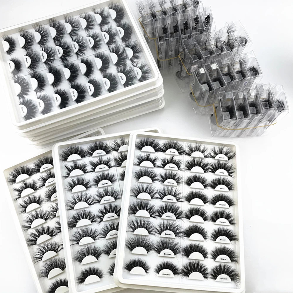 

25 mm 3d mink wispy 25mm handmade eyelash wholesale vendors with customized box
