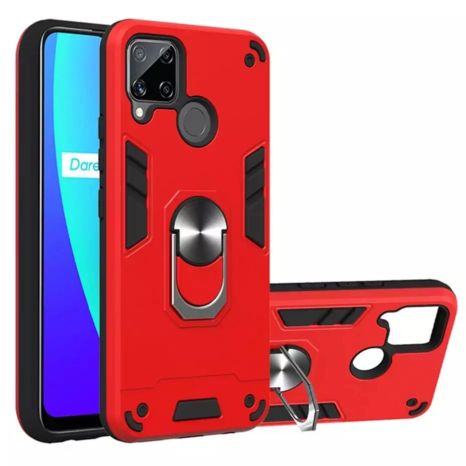 

For Realme C15 Case Cover,XINGE Amazon New Shockproof Kickstand Phone Case Cover For Oppo Realme C15 C17 C12 C11 Reno 5 Pro A15S, Black,blue,red,white,gold,rose gold