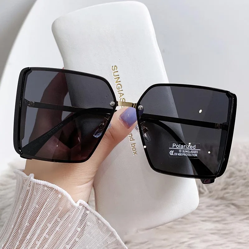 

Trend Sunglasses 2024 Net Red Street Shooting Black Uv400 Protection Eyewear Shade Bold Glasses Women Rimless Luxury Sunglasses