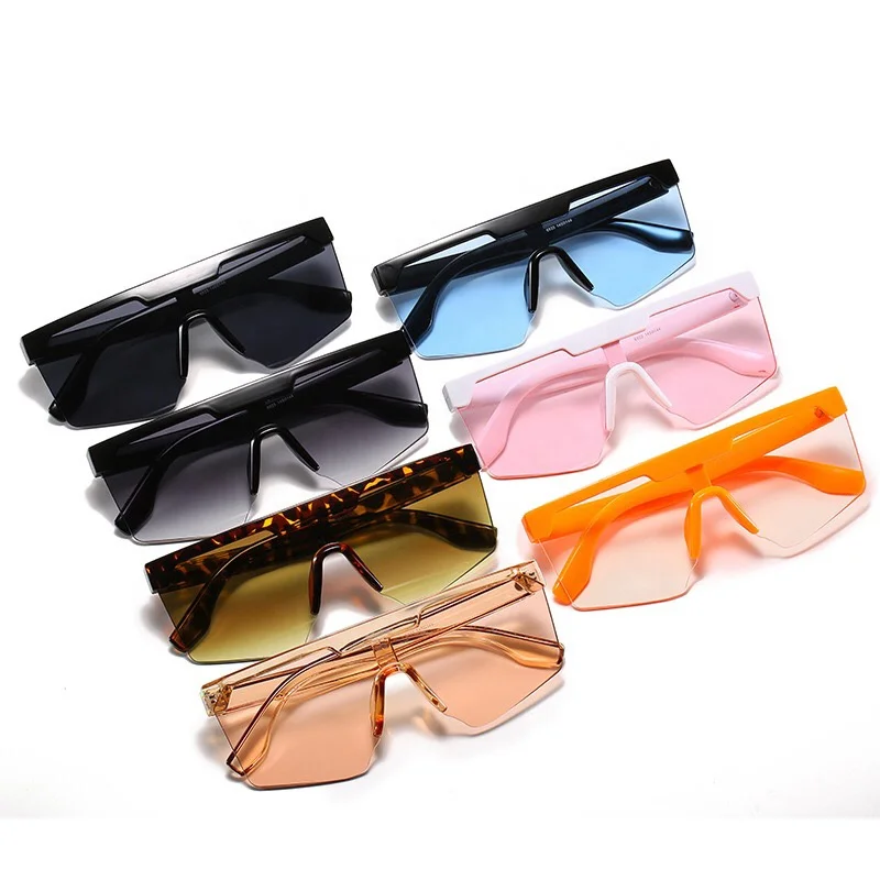 

Modern Big Candy Color Cute Large Square Shades Sunglasses Womens
