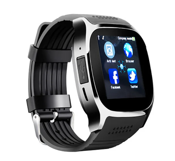 

China Cheap Mobile Touch Screen T8 Smart Watch Bracelet with Camera Sim Card TF