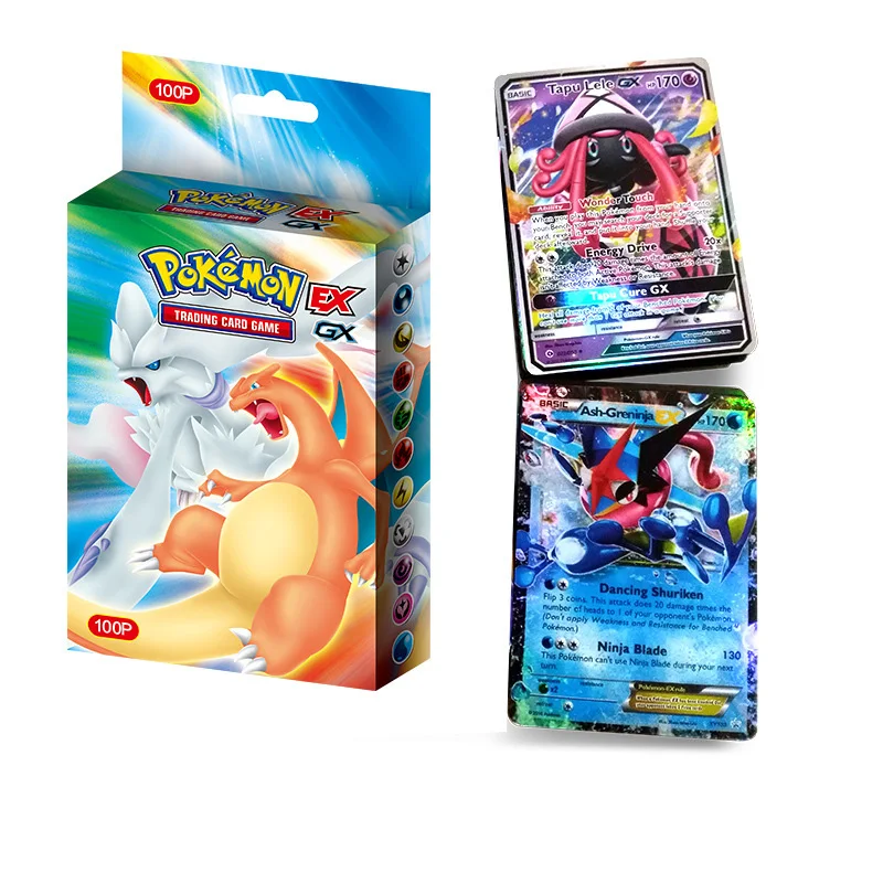 

Free Shipping for Popular Flash Pokemon Ex Gx Mega Paper Playing Card 100Pcs/box