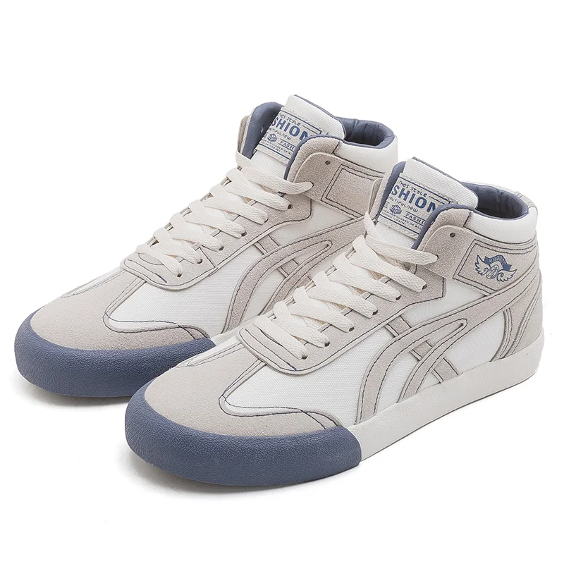 

Classic Designer sunshine fashion high top canvas shoes 2020 bale casual rubber shoes canvas lace up shoes, White