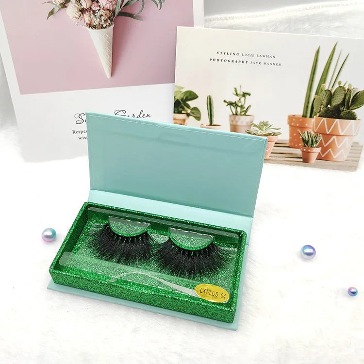 

False Eyelashes Customized Packaging Box Natural Thick Long Fluffy Siberian Mink Lashes 5D 25Mm Mink Eyelashes