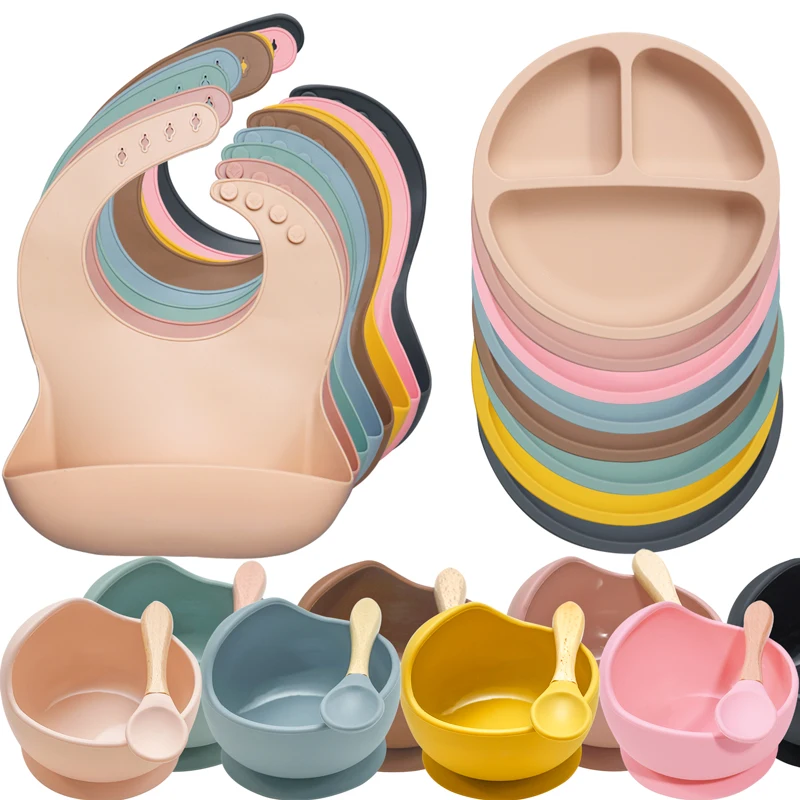 

Baby Learning Silicone Suction Cup Bowl Prevents Slipping Non-toxic BPA-free Child Feeding Kit dropshipping dropshipping, Customized color