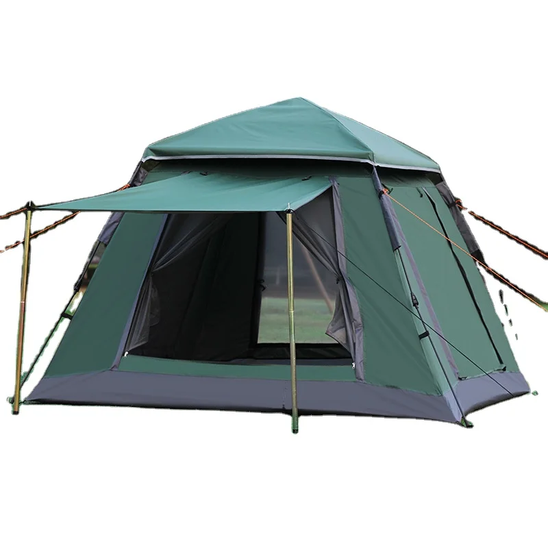 

Automatic Tent with Anti-mosquit Portable Easy Set up 4 to 5 Person Instant Family Camping Tent Large Space Outdoor 215*215*165, Green/bule/army green