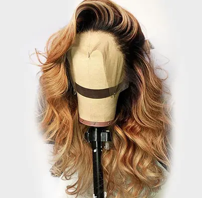 13*4 Lace Front Human Hair Wigs Loose Wave Ombre T1b/27 Color Brazilian Remy Hair Wig For Black Women Pre-Plucked