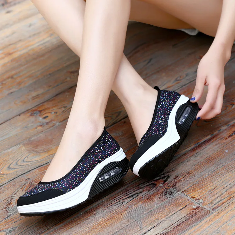 

Summer Women Outdoor Mesh Casual Slip On Comfortable Soles Running Sports Shoes, Shown