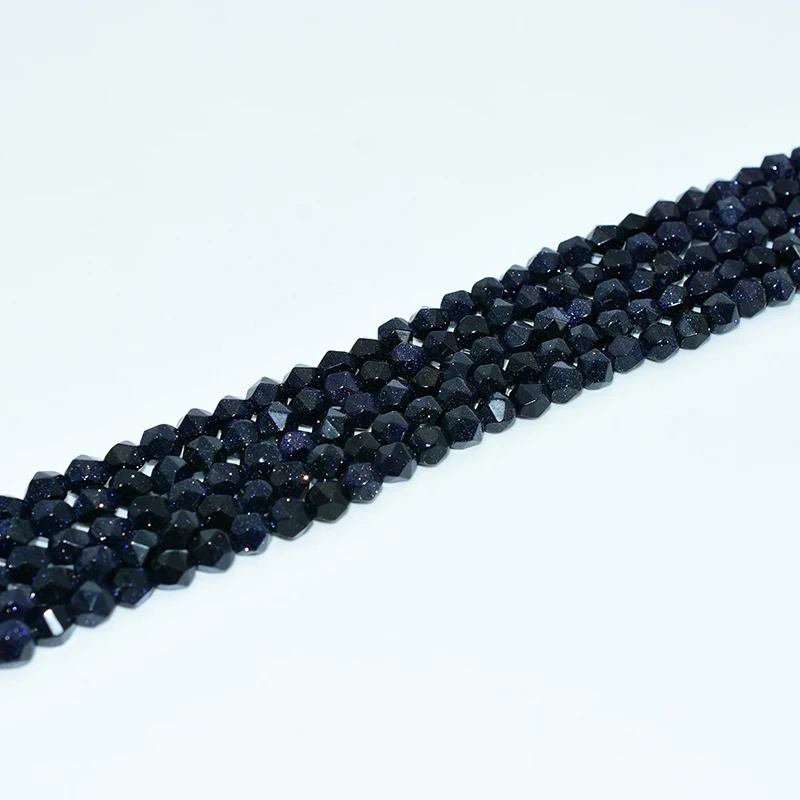 

NAPOLN Trade Insurance High Quality 6/8/10/12mm Natural Faceted Blue Sand Beads