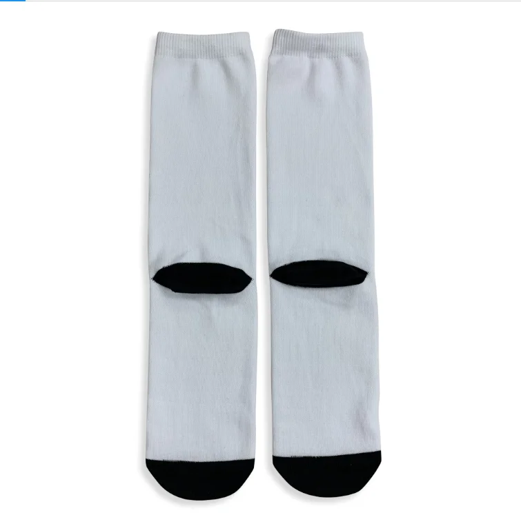 

2021 New fashion DIY tube digital 3D printing white blank sublimation socks, White.ivory