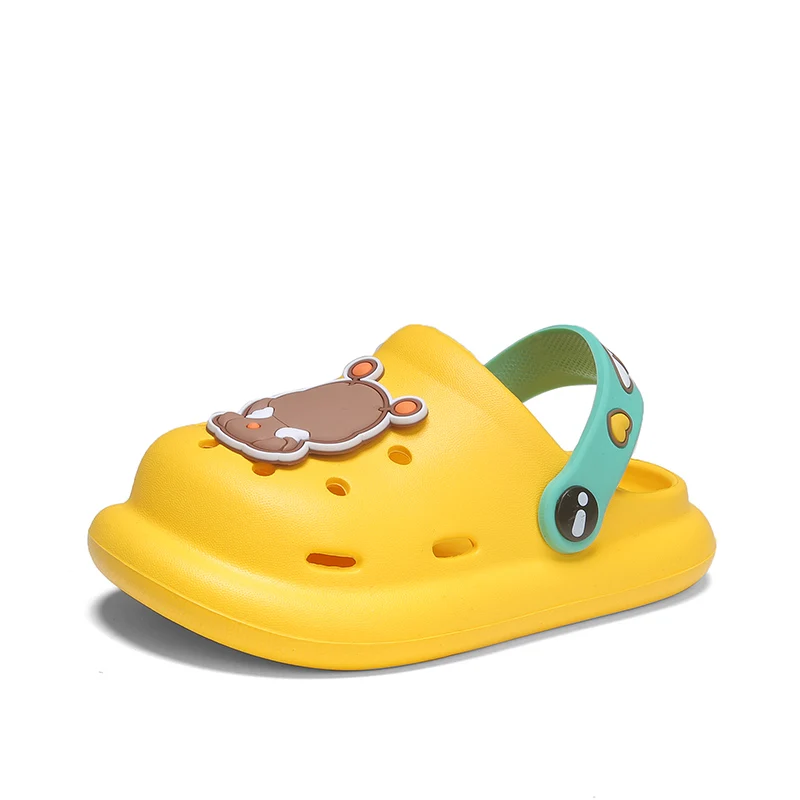 

summer new cool slippers Children's slippers and children cute cartoon children slippers kids hole shoes, Pink , yellow , blue