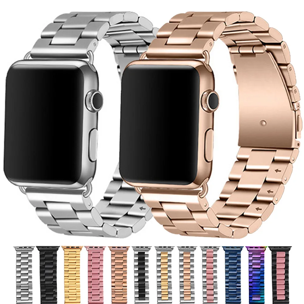 

Wholesale 41 45 42 44mm Smart Watch Strap Luxury Flat Link Bracelet Stainless Steel Watch Bands For Apple Watch 7 6