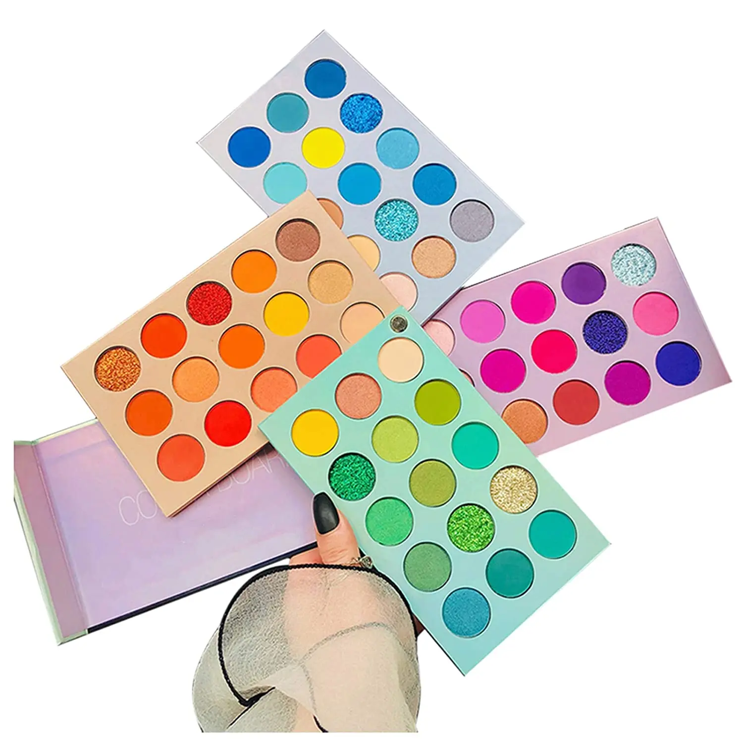 

60-color Eyeshadow Palette, 4 in 1 Swatches High Pigment Matte gGlitter Makeup Palette Set