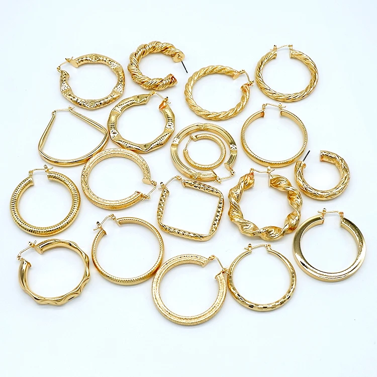 

chunky small 18k gold plated twisted hoop earrings, Picture