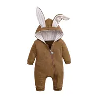 

Cute Rabbit Ear Hooded Baby Rompers For Babies Boys Girls Clothes Newborn Clothing Jumpsuit Infant Plain Baby Bodysuit