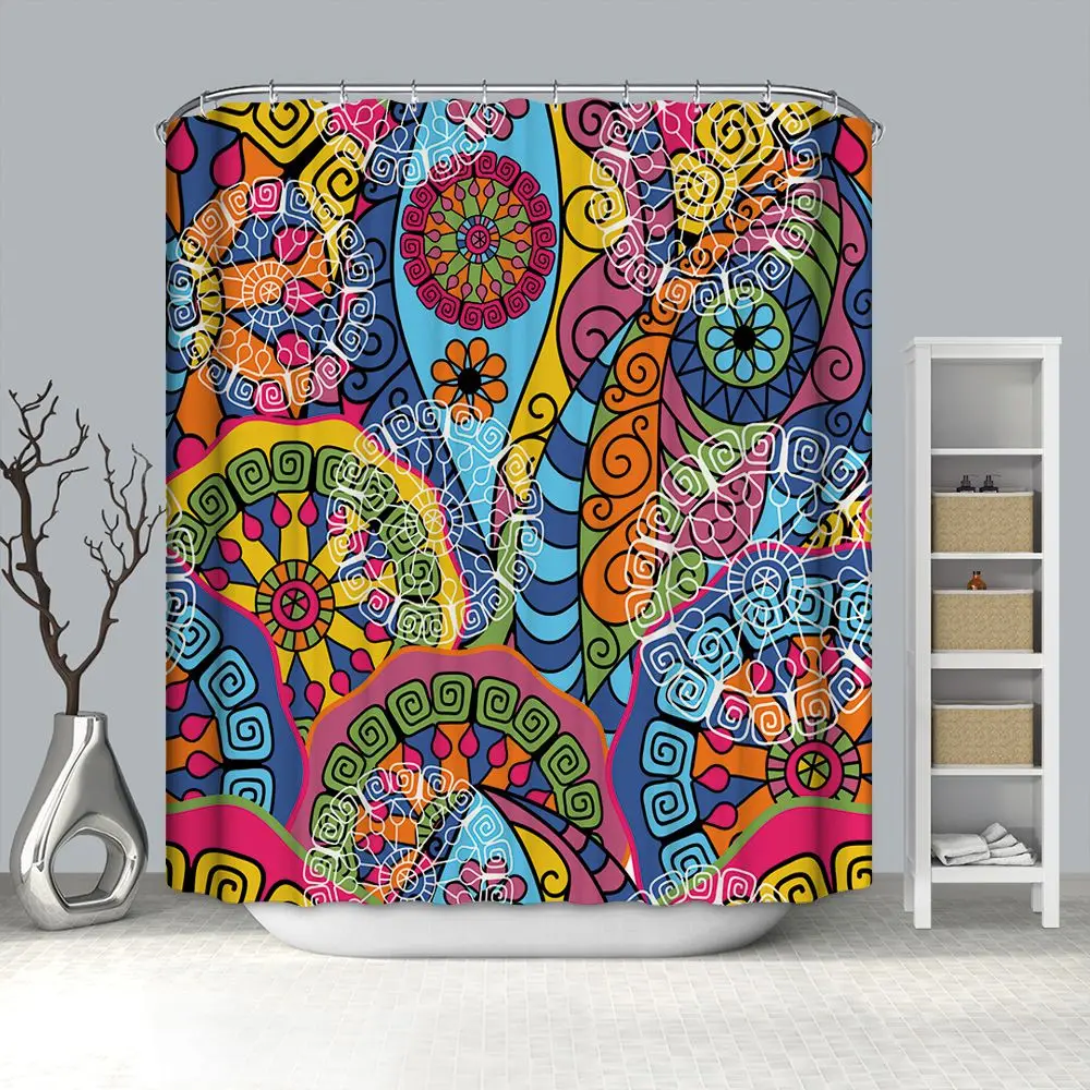 

Ready to ship colorful Psychedelic pattern Moon in water bathroom shower curtain