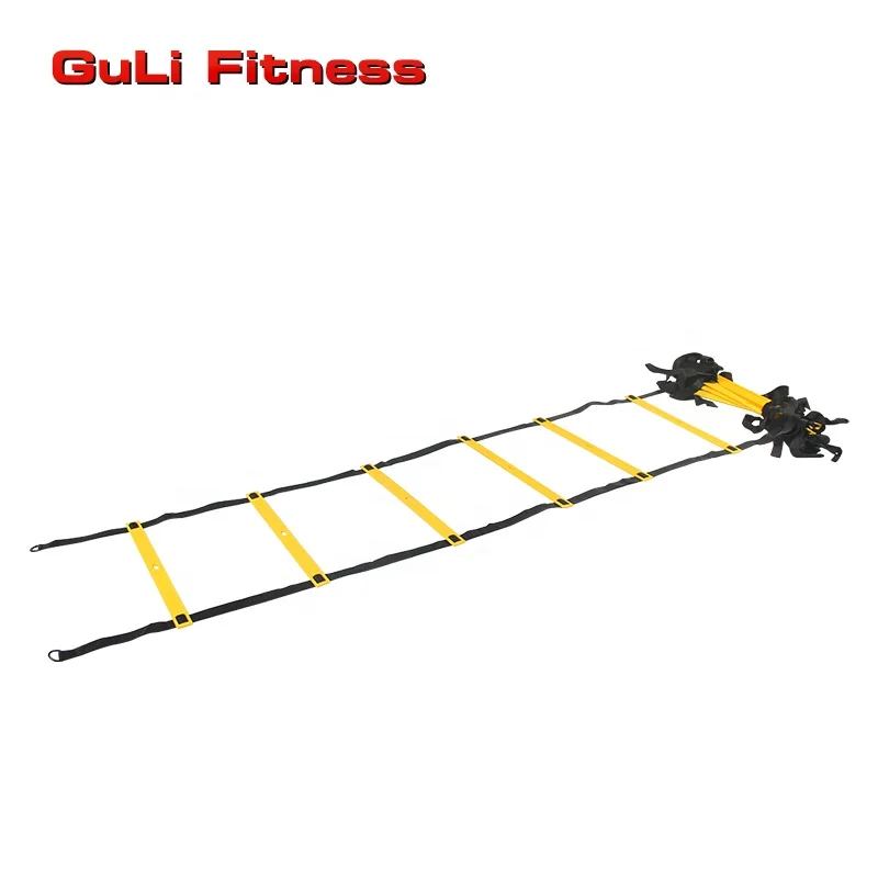 

Guli Fitness High Quality Wholesale Speed Soccer Football Adjustable Training Speed Ladder Agility Ladder With Black Carry Bag, Yellow/green/red or customized