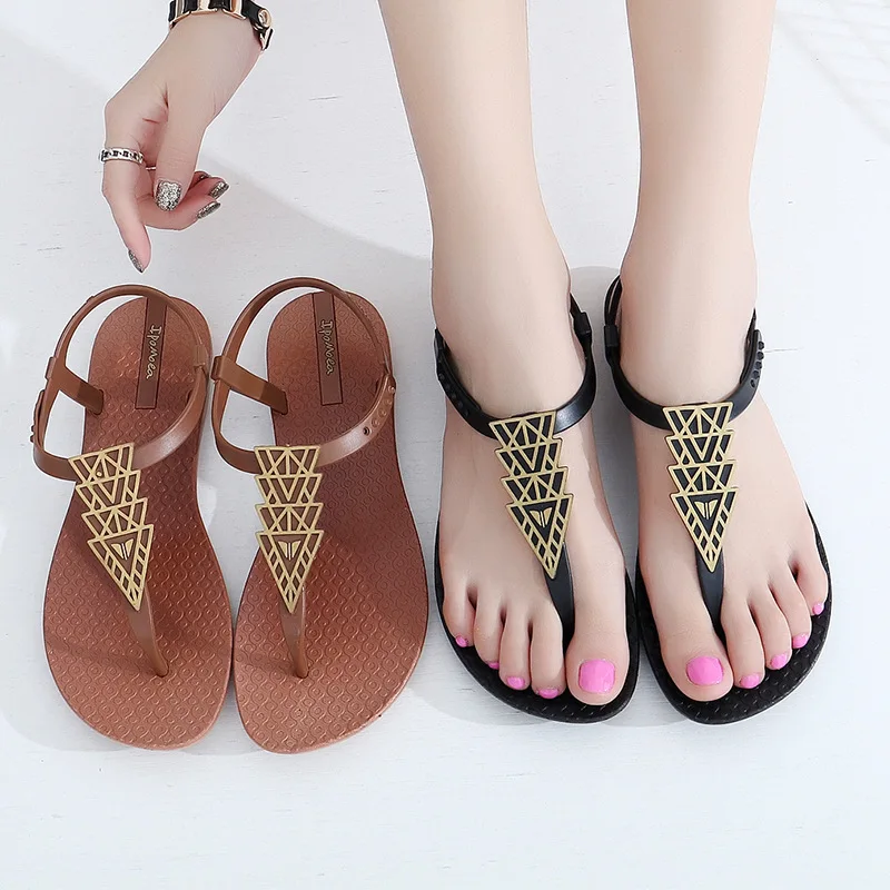

Women Sandals Flip Flops 2021 Summer Flat Shoes Woman Bohemian Sandals Ladies Vacation Beach Sandales Femme
