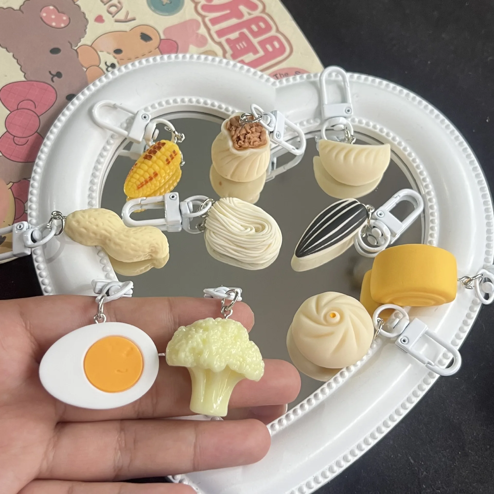 

GT Simulation corn cob key chain PVC Half Boiled Egg Key Holder Wallet Hanging Pendant Keychain